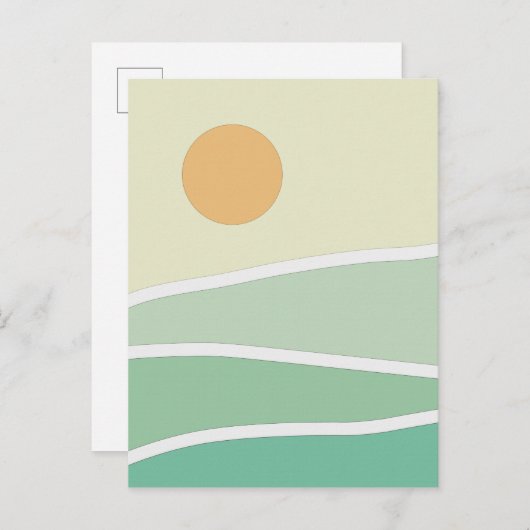 Carte Postale Montagnes vertes Abstraites (Devant / Derrière)