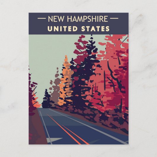 Carte Postale Montagnes Vintage voyage du New Hampshire (Devant)