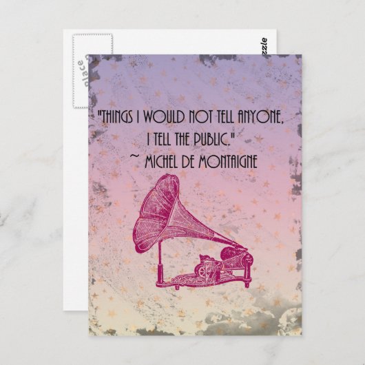 Carte Postale Montaigne Confesses (Devant / Derrière)