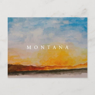 Carte Postale Montana Aquarelle Montagnes Peinture Paysage