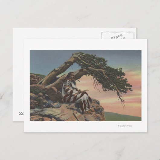 Carte Postale Montana - Chef indien dans le parc national des Gl (Devant / Derrière)