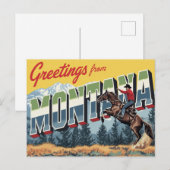 Carte Postale Montana Cowboy Horse (Devant / Derrière)