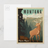 Carte Postale Montana Deer | Majestic, Magique (Devant / Derrière)