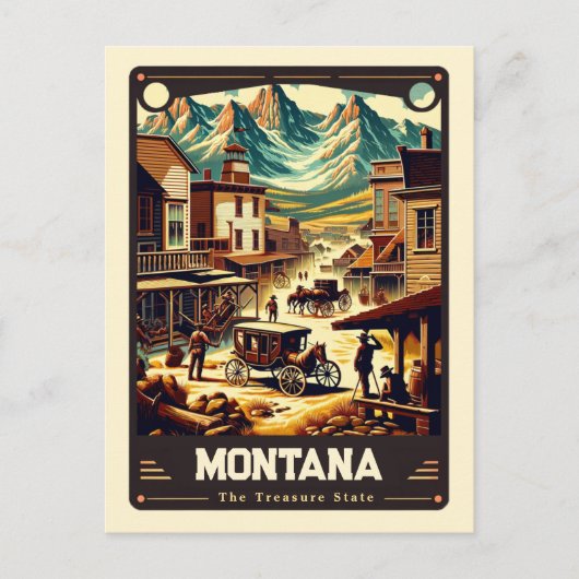 Carte Postale Montana | Esprit patriotique Vintage (Devant)