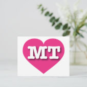Carte Postale Montana Hot Pink Heart - J'aime MT (Debout devant)