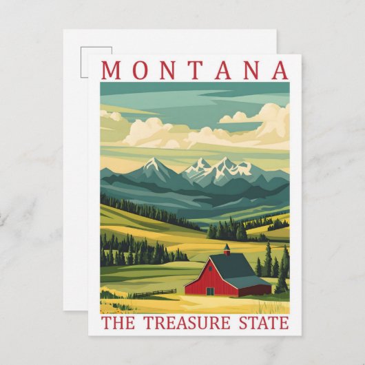 Carte Postale Montana the Treasure State USA Travel Place (Devant / Derrière)