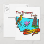 Carte Postale Montana Treasure State Bear Lark Flower (Devant / Derrière)