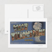 Carte Postale Montana - West Yellowstone - Scènes de grandes let (Devant / Derrière)