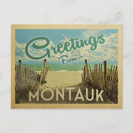 Carte Postale Montauk Beach Vintage voyage (Devant)