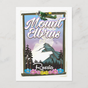 Carte Postale Monte Elbrus, affiche de voyage russe