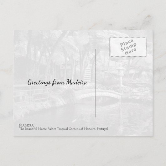 Carte Postale Monte Palace Jardins tropicaux Madère Portugal (Dos)