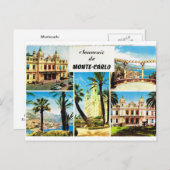 Carte Postale Montecarlo, vue multiple précoce (Devant / Derrière)