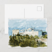 Carte Postale Montecassino Italie Voyage Aquarelle Cadeau Souven (Devant / Derrière)