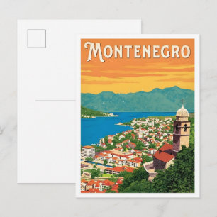 Carte Postale Monténégro Art Voyage Rétro