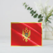 Carte Postale Monténégro - Drapeau qui flotte - (Debout devant)