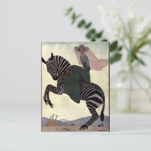 Carte Postale Monter à Zebra (Debout devant)