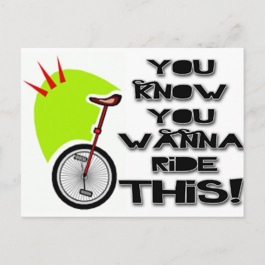 Carte Postale Monter ce monocycle (Devant)
