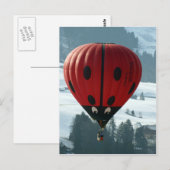 Carte Postale monter en ballon avec l'insecte de dame (Devant / Derrière)