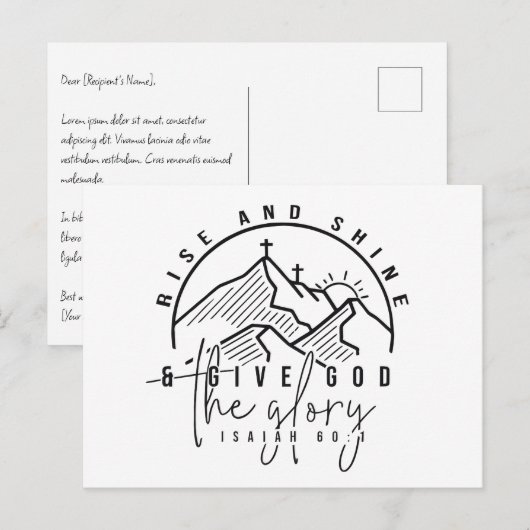 Carte Postale Monter et briller (Devant / Derrière)