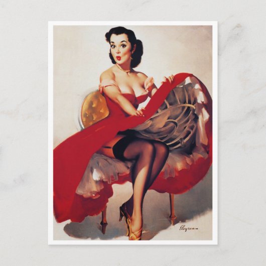 Carte Postale Monter la pointe de la jupe (Devant)