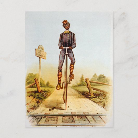 Carte Postale Monter le penny-farthing (Devant)