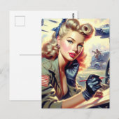 Carte Postale Monter le pilote vintage (Devant / Derrière)