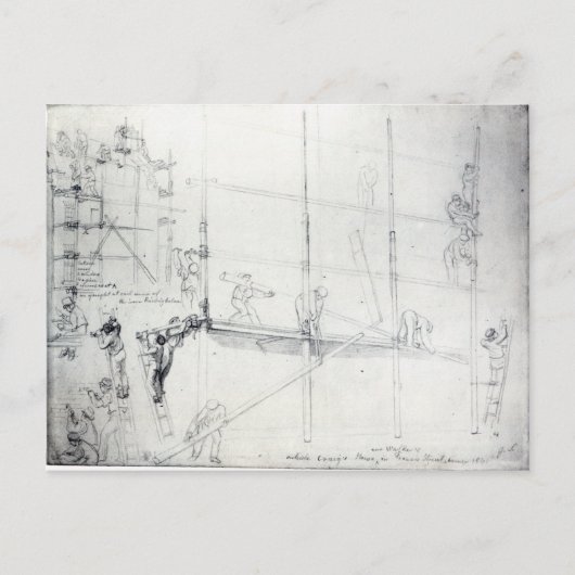 Carte Postale Monter l'échafaudage devant la maison de Craig (Devant)