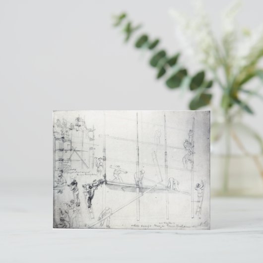 Carte Postale Monter l'échafaudage devant la maison de Craig (Debout devant)