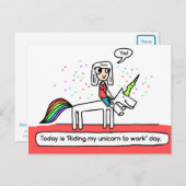 Carte Postale Monter ma licorne (Devant / Derrière)