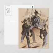 Carte Postale Monter sur le chemin de fer de la guerre civile (Devant / Derrière)