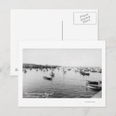 Carte Postale Monterey, CA - Baie avec des centaines de bateaux (Devant / Derrière)