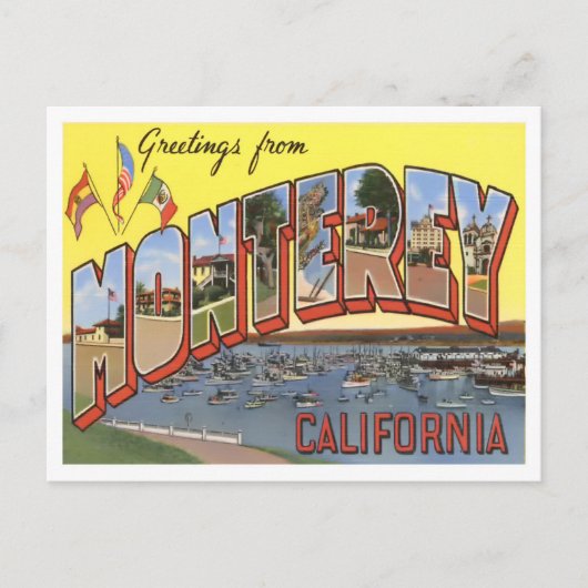 Carte postale Monterey, Californie Vintage Big Let (Devant)