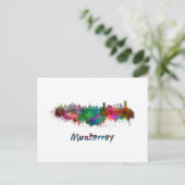 Carte Postale Monterrey skyline in watercolor (Debout devant)