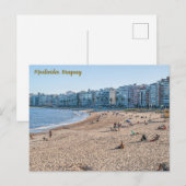 Carte Postale Montevideo, Uruguay, Playa de Los Pocitos (Devant / Derrière)