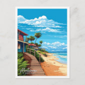 Carte Postale Montezuma Costa Rica Voyage Vintage Illustration (Devant)