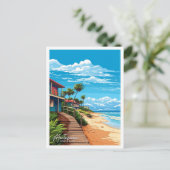 Carte Postale Montezuma Costa Rica Voyage Vintage Illustration (Debout devant)