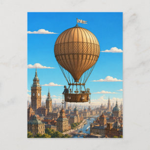 Carte Postale Montgolfier ballon scientifique au-dessus de Londr