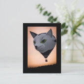 Carte postale Montgolfière Chat (Debout devant)
