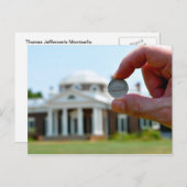 Carte Postale Monticello de Thomas Jefferson (Devant / Derrière)