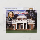 Carte Postale Monticello, Maison de Jefferson, Virginie (Devant / Derrière)
