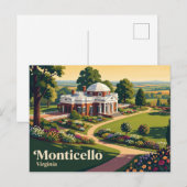 Carte Postale Monticello Virginie (Devant / Derrière)