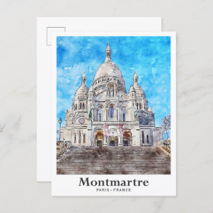 Carte Postale Montmartre Paris France Aquarelle