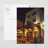 Carte Postale Montmartre Paris, France la nuit (Devant / Derrière)