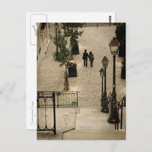 Carte postale Montmartre Steps (Devant / Derrière)