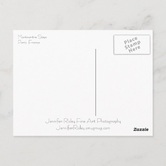 Carte postale Montmartre Steps (Dos)