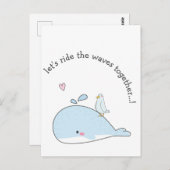 Carte Postale Montons des vagues ensemble de belles baleines Val (Devant / Derrière)