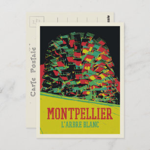 Carte Postale Montpellier Arbre blanc illustration France