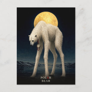 Carte Postale Montre de poche ours polaire gothique Surréaliste