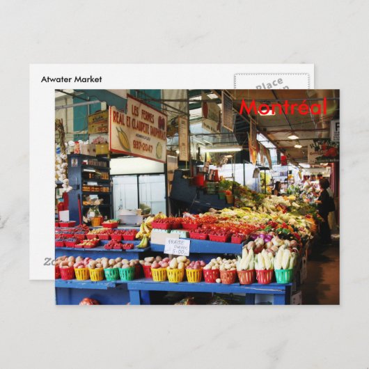 Carte postale Montréal Atwater Market (Devant / Derrière)