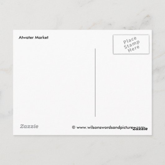 Carte postale Montréal Atwater Market (Dos)